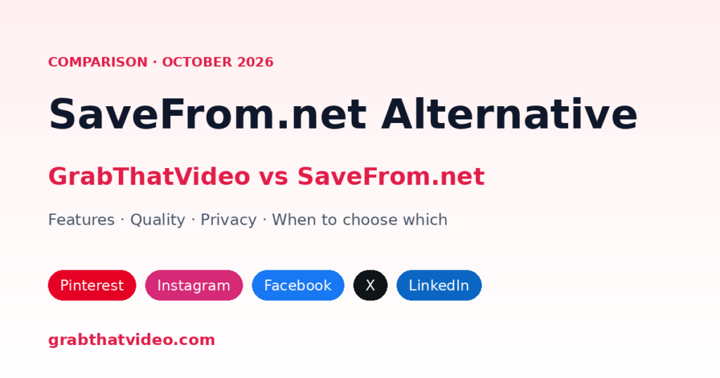 SaveFrom.net Alternative: GrabThatVideo vs SaveFrom.net (2026)